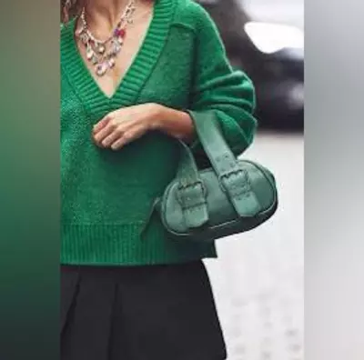 plant/Free People Leather Oval Bag - Pine NWT OS-1-thumbnail