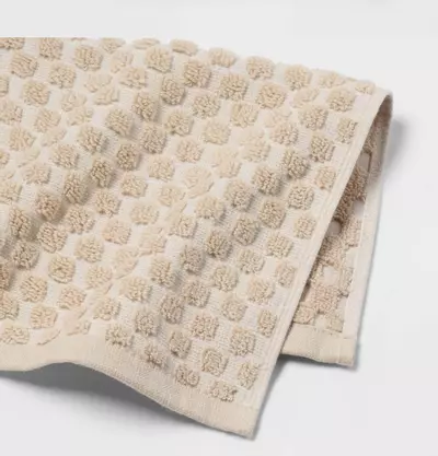 plant/Threshold 6 pc Performance Plus Textured Dot Bath Towel Set in Khaki NWT "54x30"-2-thumbnail