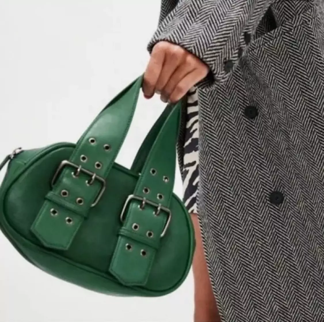 plant/Free People Leather Oval Bag - Pine NWT OS-0