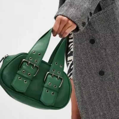 plant/Free People Leather Oval Bag - Pine NWT OS-0-thumbnail