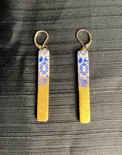 plant/Indy-made Long Rectangle Earrings-0-thumbnail