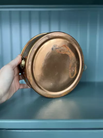 plant/Round Copper Pot with Brass Lion Heads-1-thumbnail