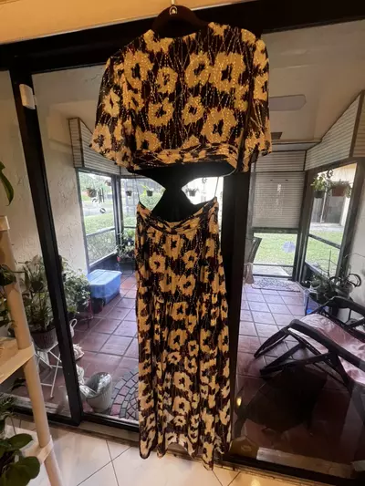 plant/BA&SH Robe Kandy Floral Cut Out Maxi Dress NWT Small MSRP $660-6-thumbnail