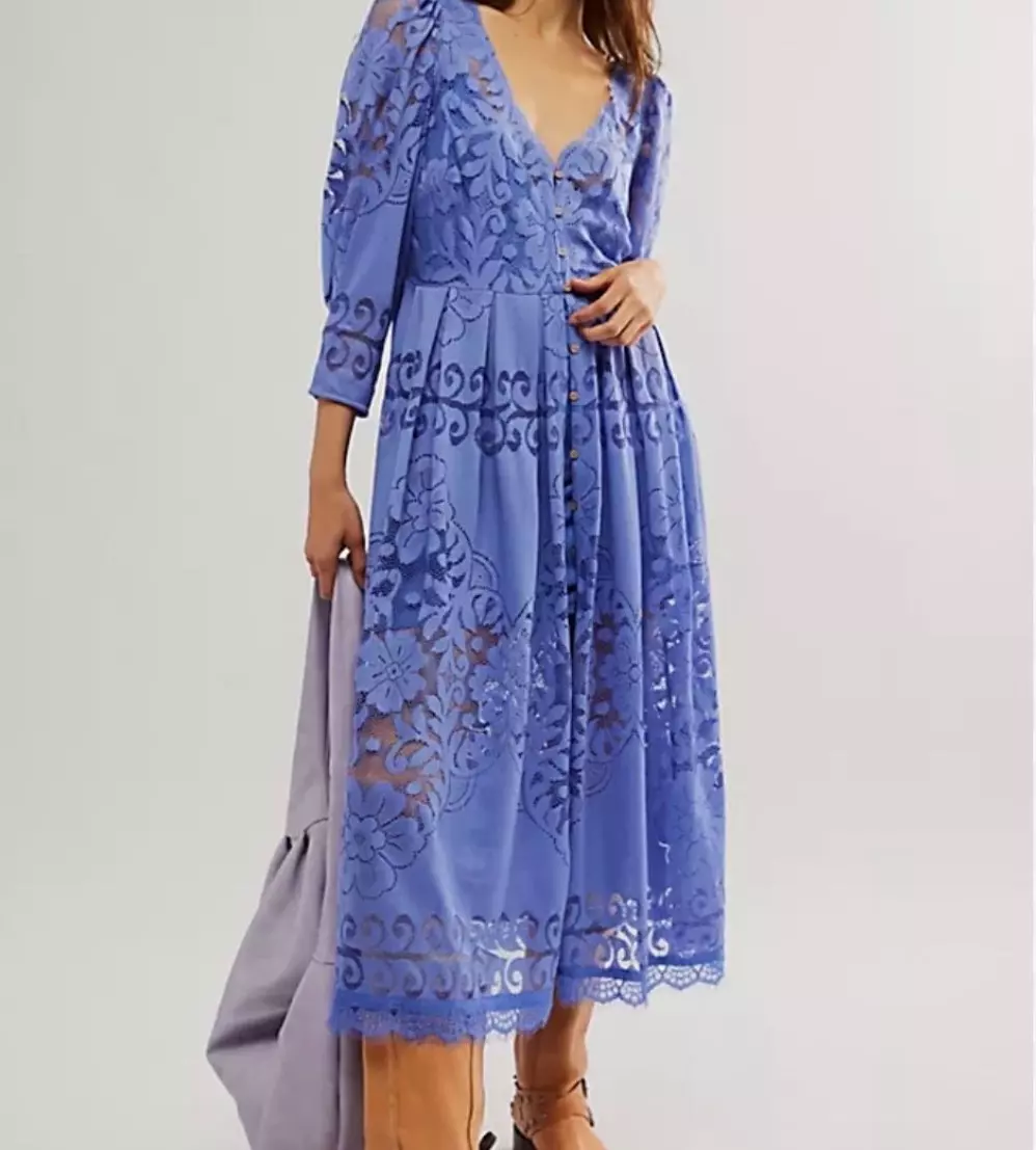 plant/Free People Shadow Dance Midi Dress NWT X Small MSRP $198-0