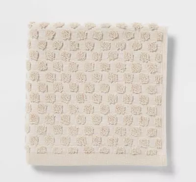 plant/Threshold 6 pc Performance Plus Textured Dot Bath Towel Set in Khaki NWT "54x30"-1-thumbnail