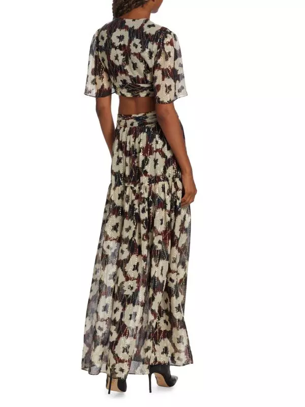 plant/BA&SH Robe Kandy Floral Cut Out Maxi Dress NWT Small MSRP $660-1