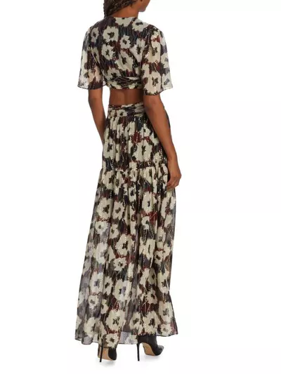 plant/BA&SH Robe Kandy Floral Cut Out Maxi Dress NWT Small MSRP $660-1-thumbnail