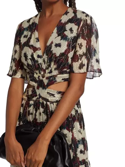 plant/BA&SH Robe Kandy Floral Cut Out Maxi Dress NWT Small MSRP $660-2-thumbnail