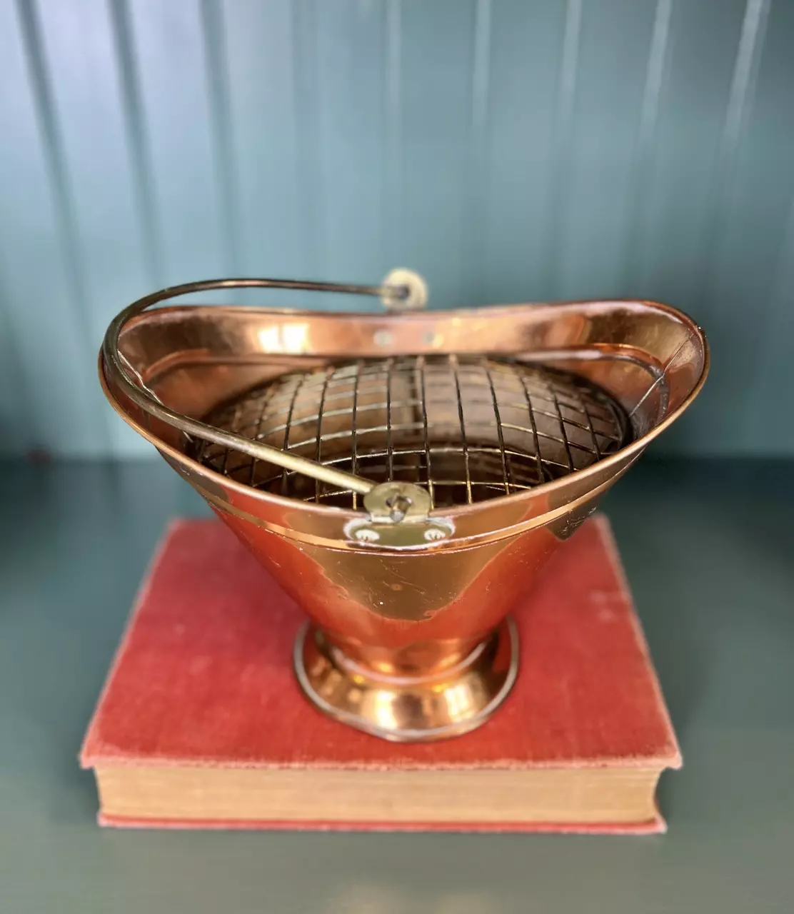 plant/Copper Coal Bucket with Flower Grate-0