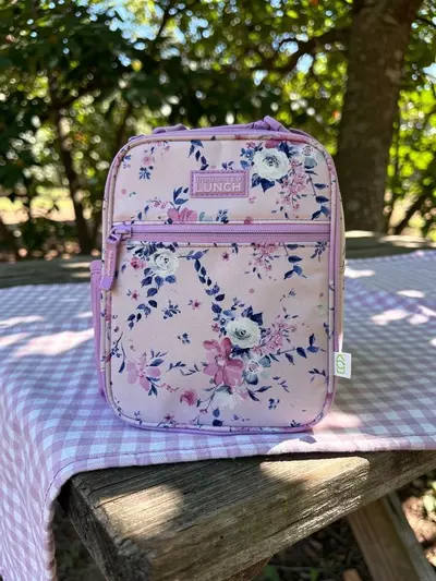 plant/Fulton Bag Co. Upright Lunch Bag -Floral Lilac:
Polyester Lunch Sack with Zipper-0-thumbnail