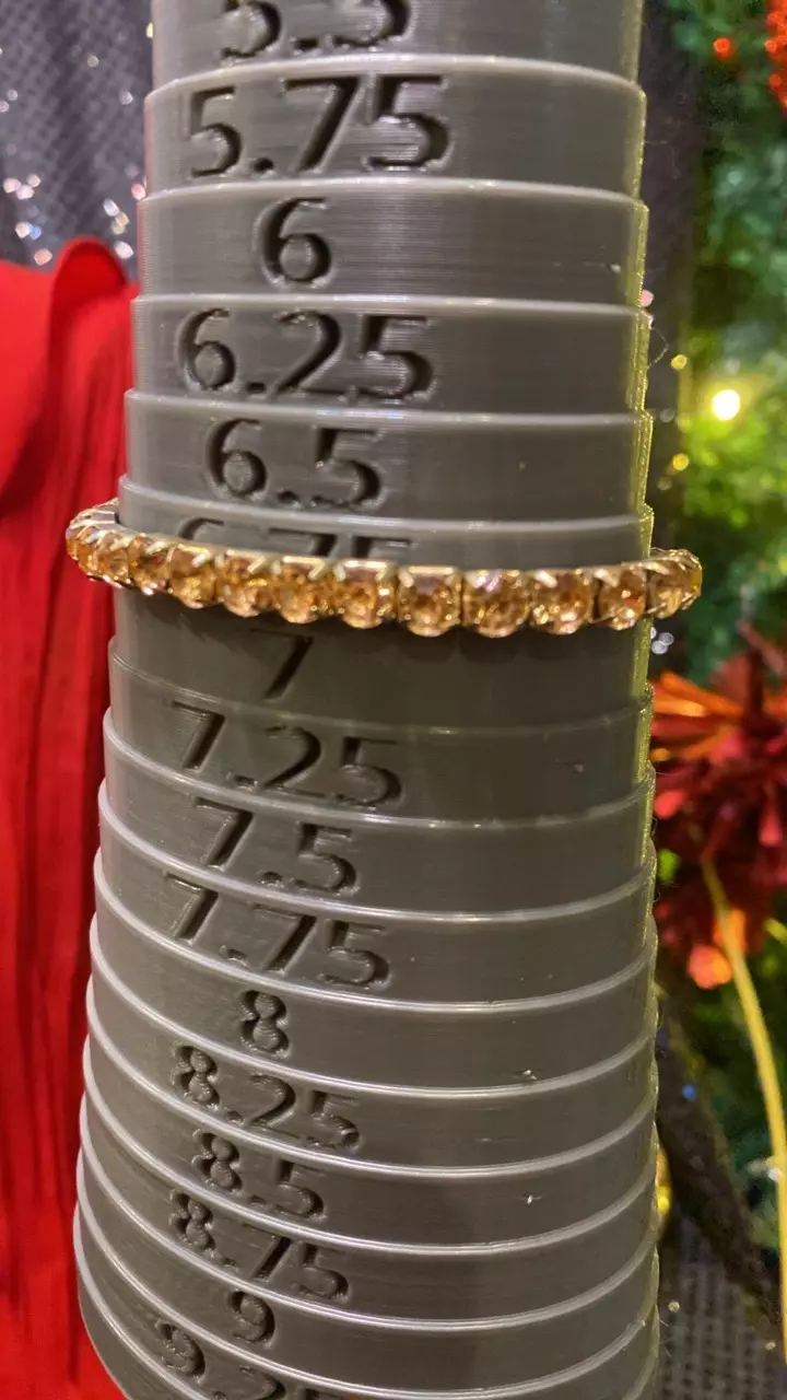 plant/VB 762 vintage gold town, faux rhinestone tennis bracelet with peach rhinestones-1