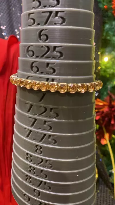 plant/VB 762 vintage gold town, faux rhinestone tennis bracelet with peach rhinestones-1-thumbnail