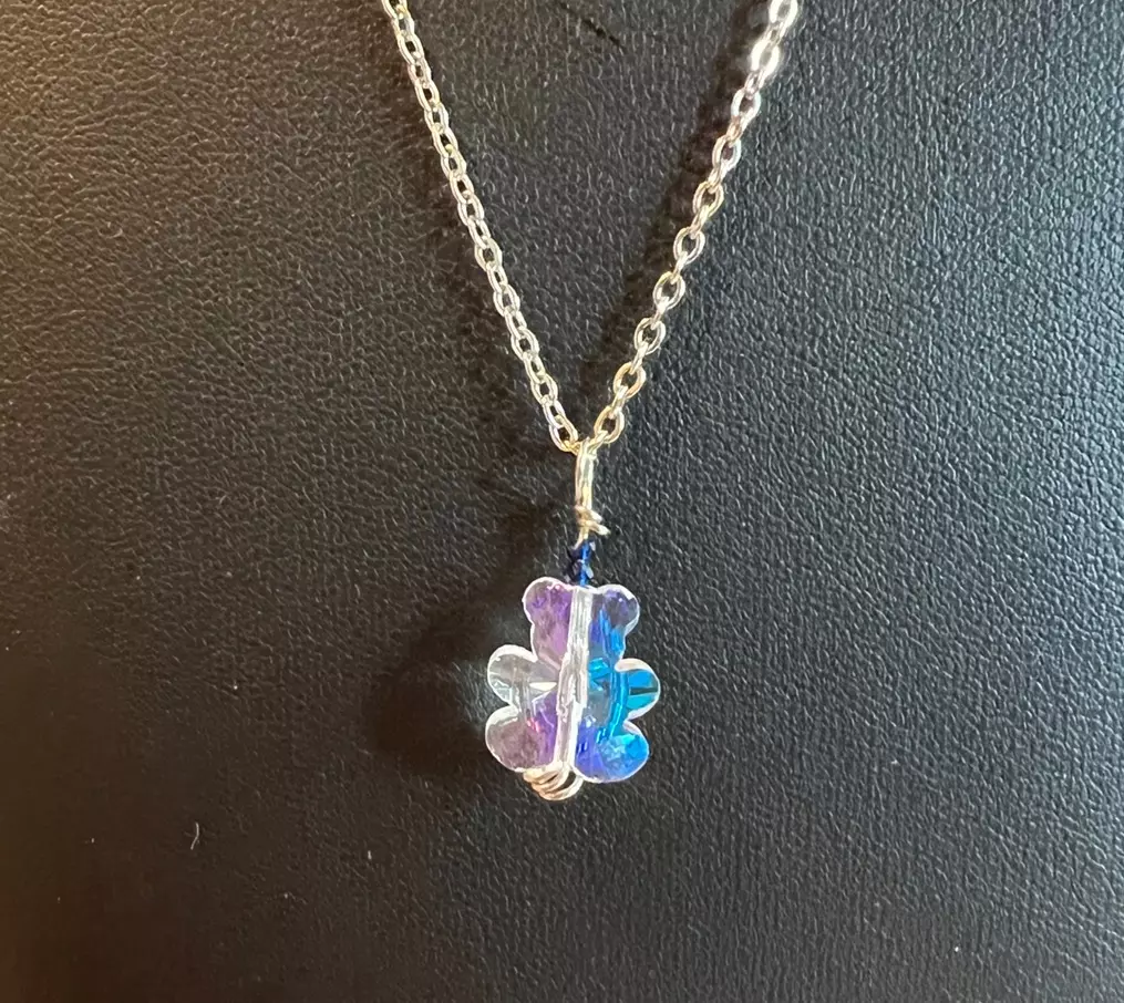 plant/Crystal teddy bear with sapphire-0