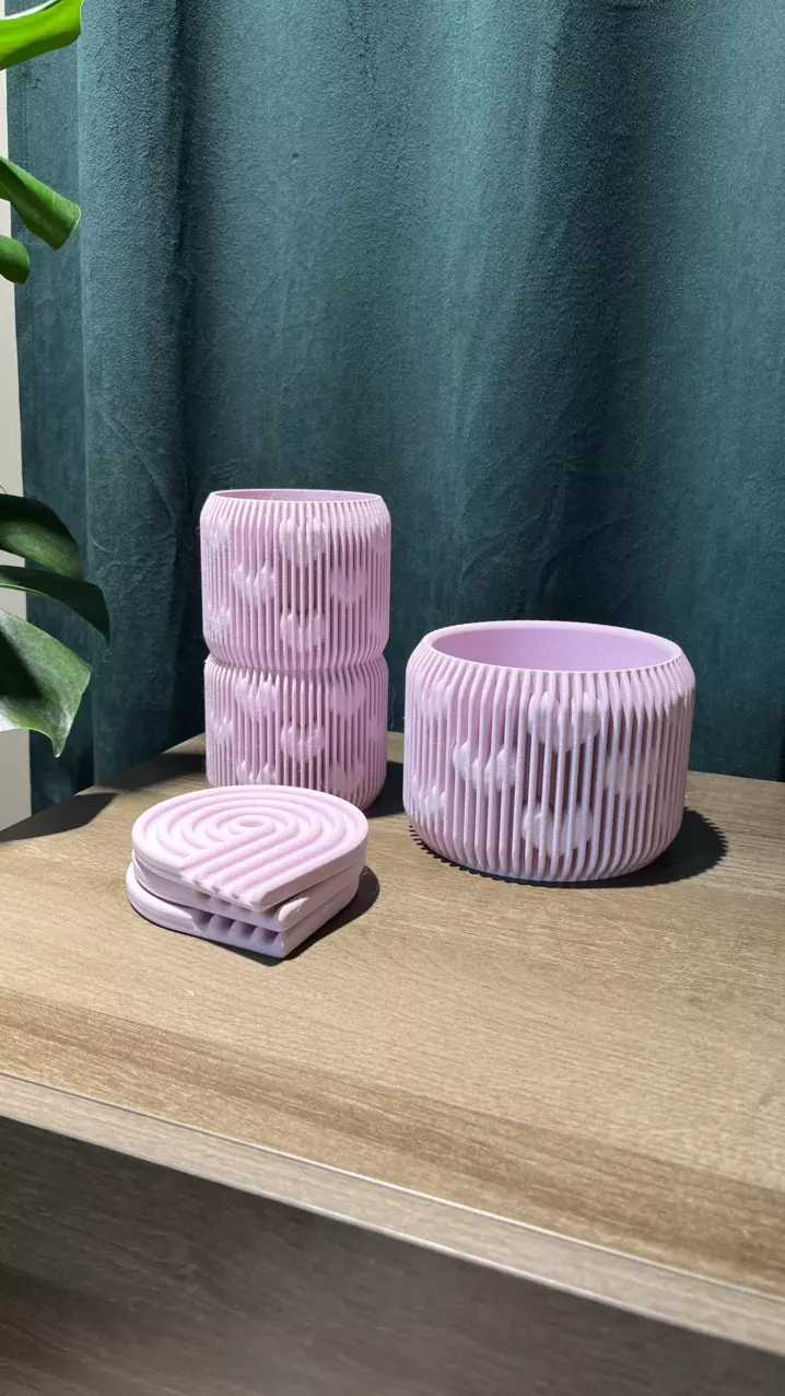 plant/💕Stylish Modern Home Decor: Spiral Coaster Set & Ribbed Heart Collection💕-1