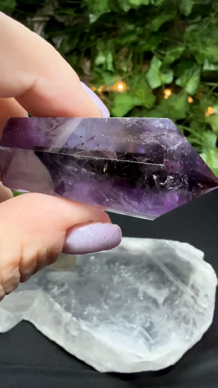 plant/VERY high quality Ametrine with Blue hair #E-2