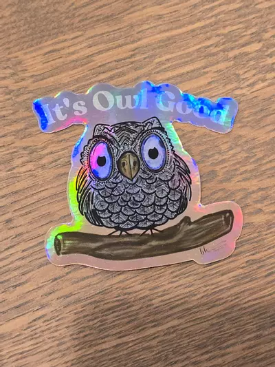 plant/Its Owl Good Sticker 3"-0-thumbnail