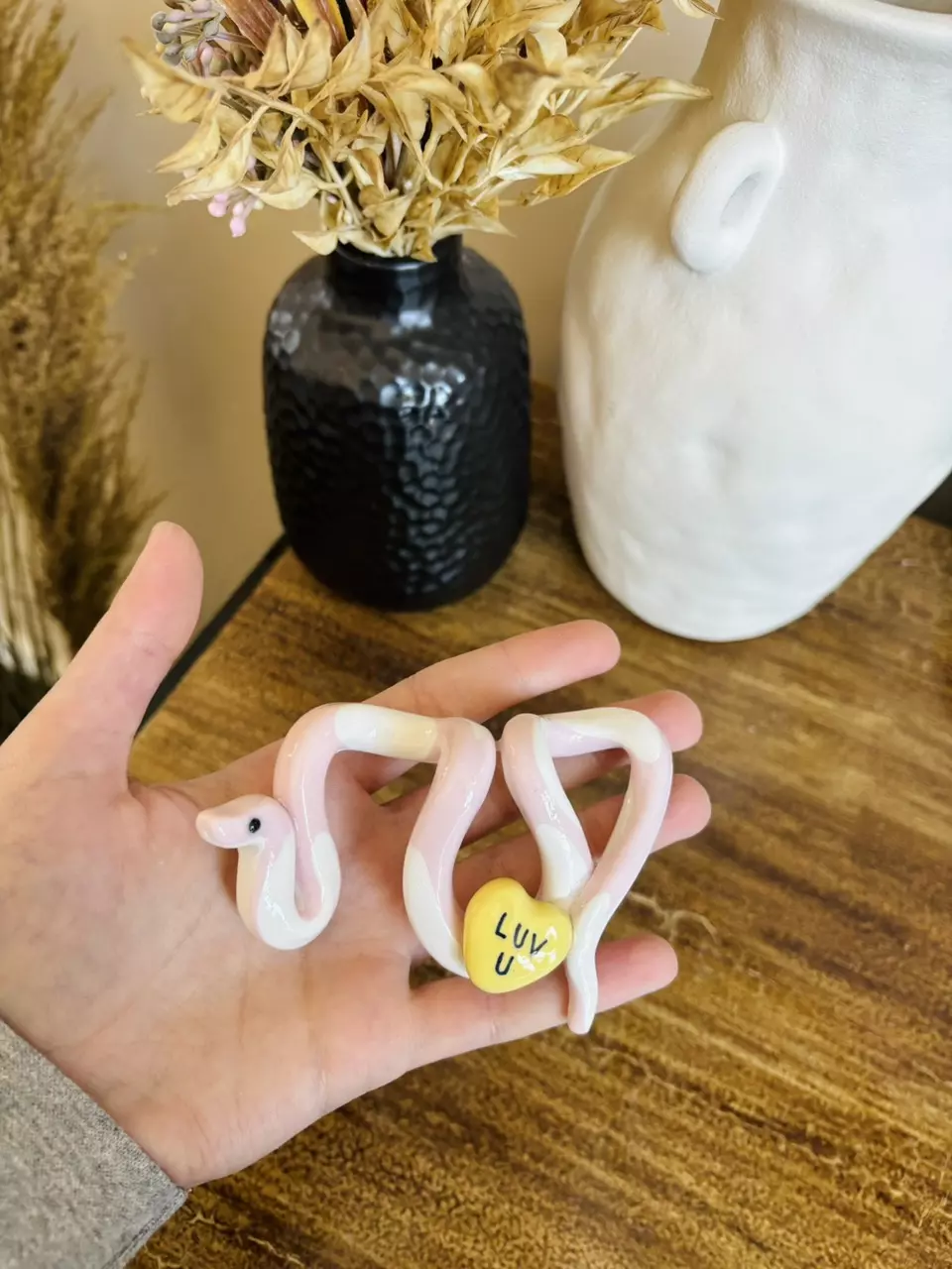 plant/Candy Heart Snake Pot Perch - Plant Pot Decor-1