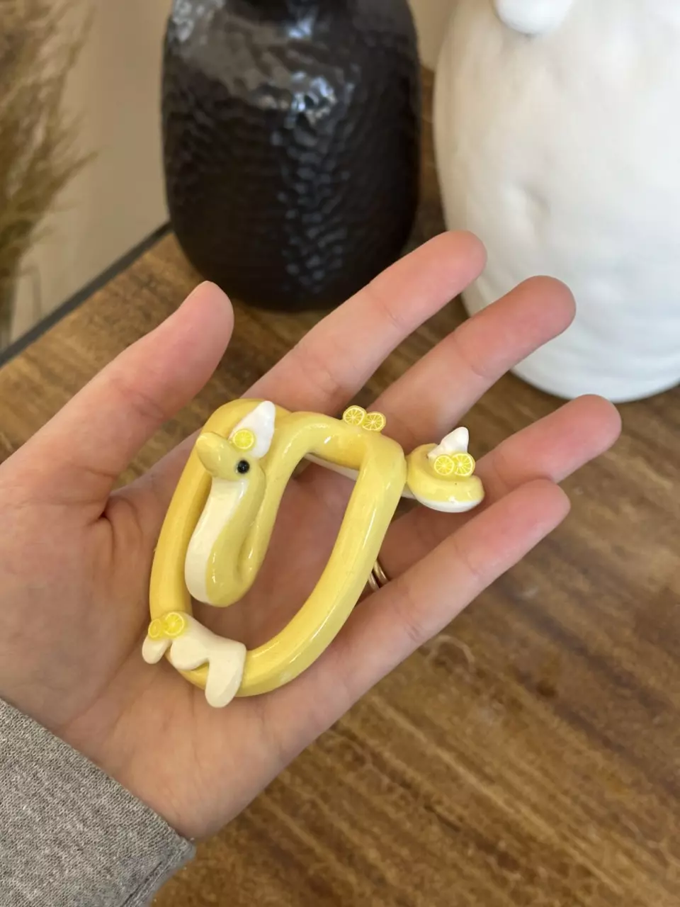 plant/Lemon Meringue Snake Pot Perch - Plant Pot Decor-1