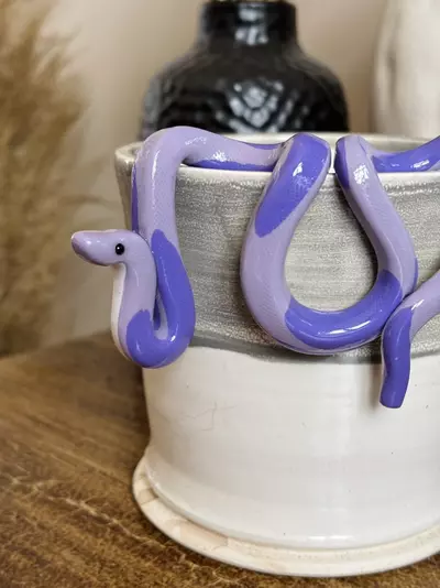 plant/Lavender Snake Pot Perch - Plant Pot Decor-2-thumbnail