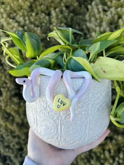 plant/Candy Heart Snake Pot Perch - Plant Pot Decor-3-thumbnail