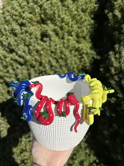 plant/Lavender Snake Pot Perch - Plant Pot Decor-5-thumbnail