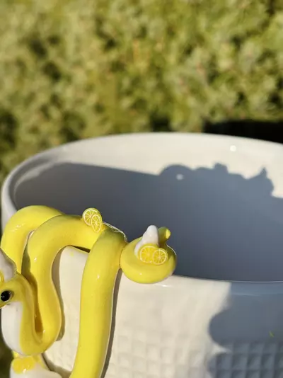 plant/Lemon Meringue Snake Pot Perch - Plant Pot Decor-5-thumbnail