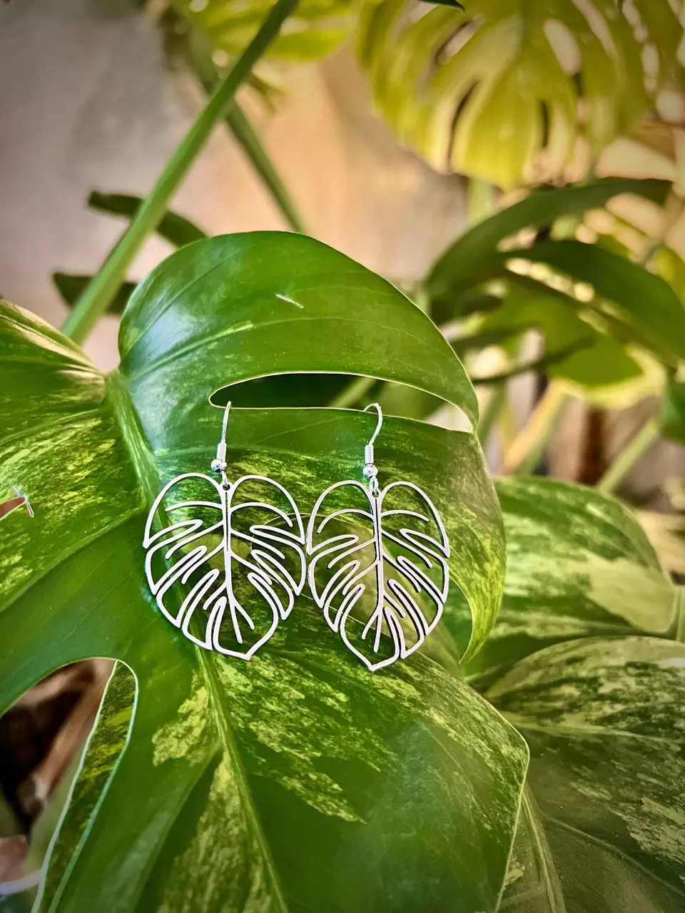 plant/Monstera leaf earring-0