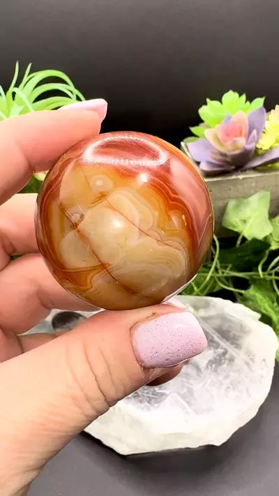 plant/46 mm sardonix/carnelian agate sphere-1-thumbnail