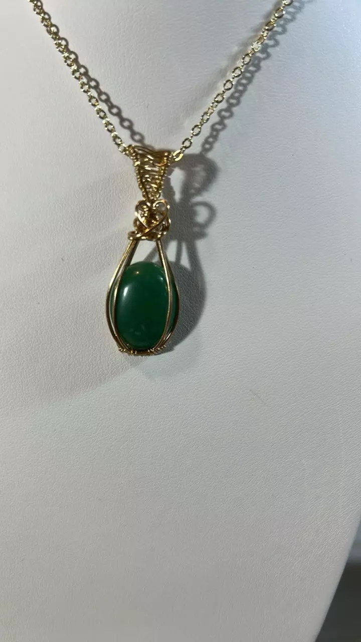plant/Brass wire wrapped pendant-0