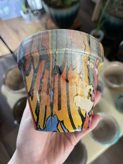 plant/Oops! Discounted Comic Book Words Hydro-Dipped 4” clay pot-2-thumbnail
