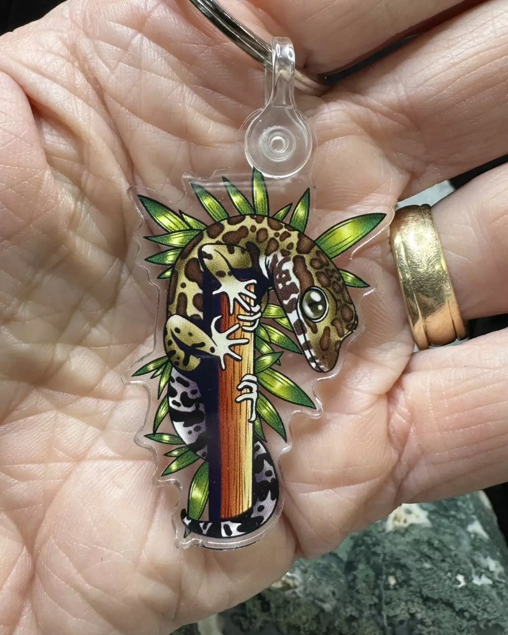 plant/Gecko keychain-0