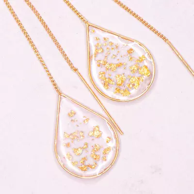 plant/Anh Thư - Gold Flakes Gold Ear Threaders-0-thumbnail