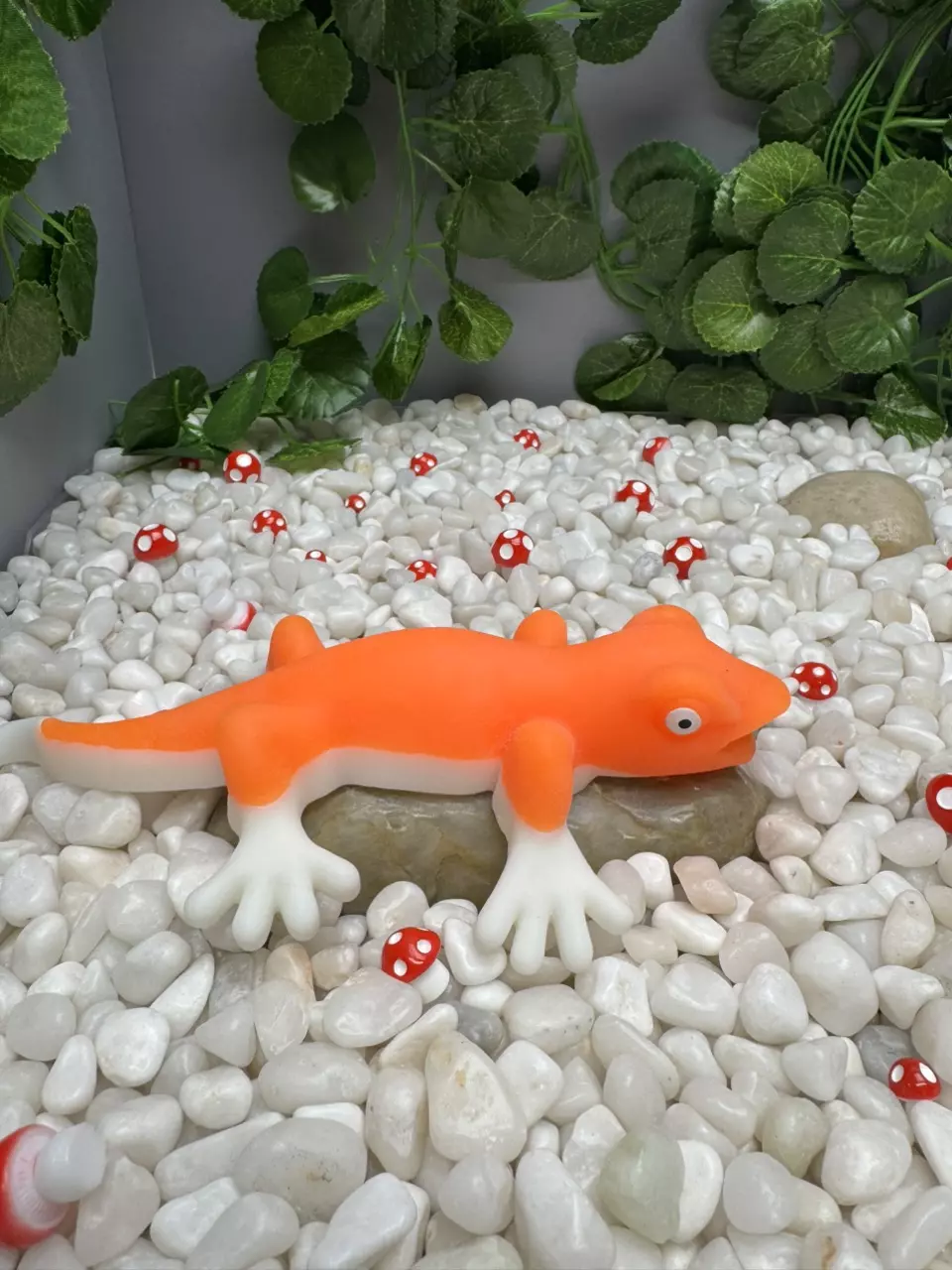 plant/Squishy, jiggly - gecko - white/orange stress relieve toy-2