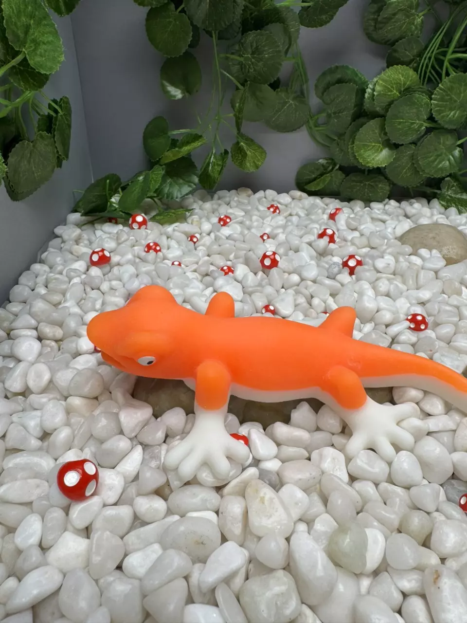plant/Squishy, jiggly - gecko - white/orange stress relieve toy-1