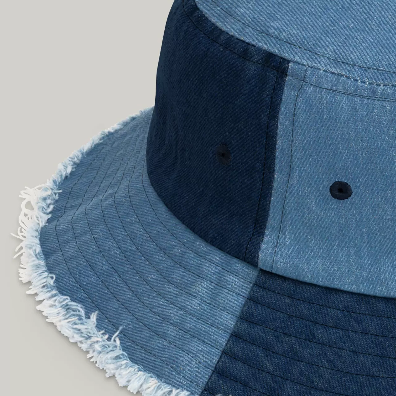 plant/Embroidered Denim Bucket Hat-3