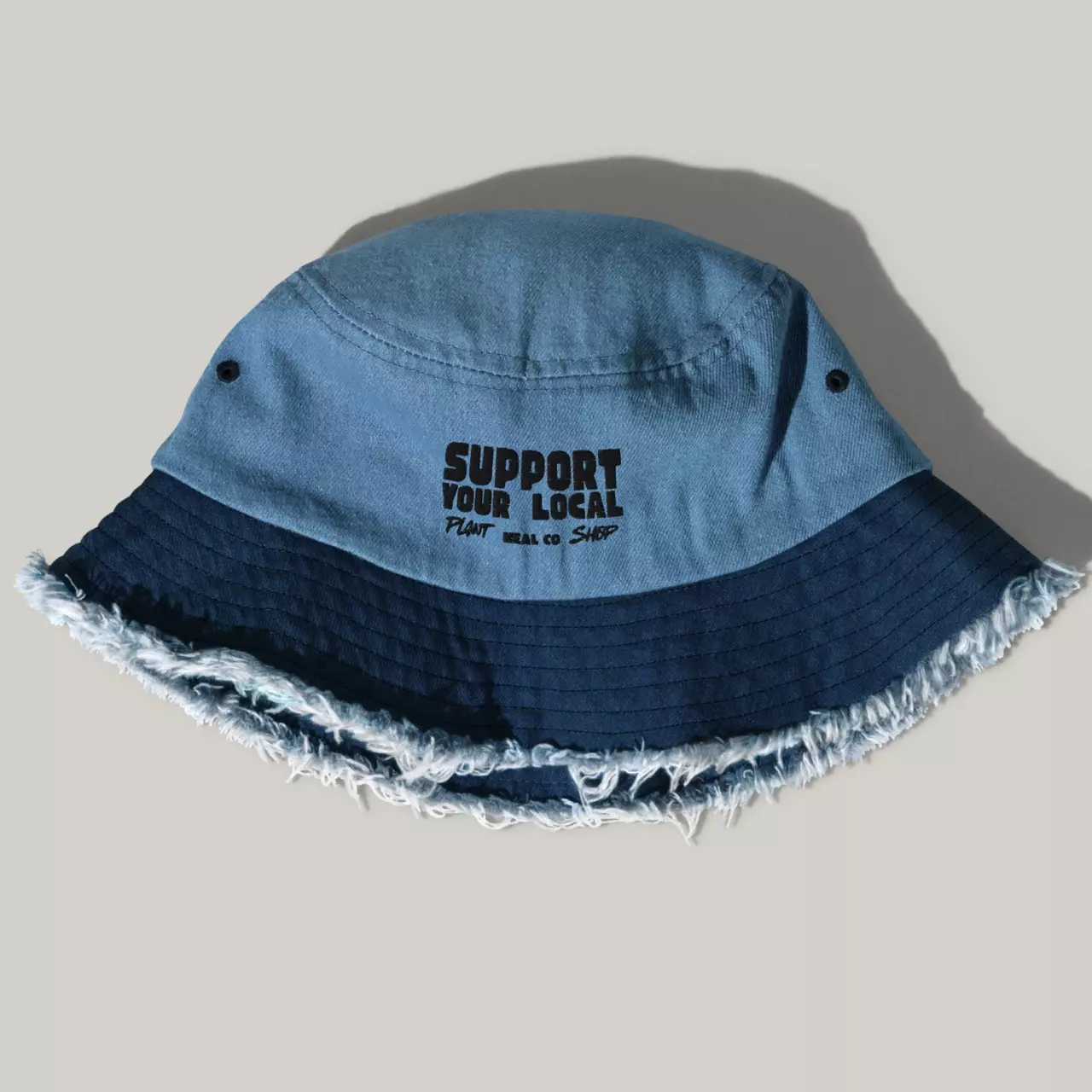 plant/Embroidered Denim Bucket Hat-0