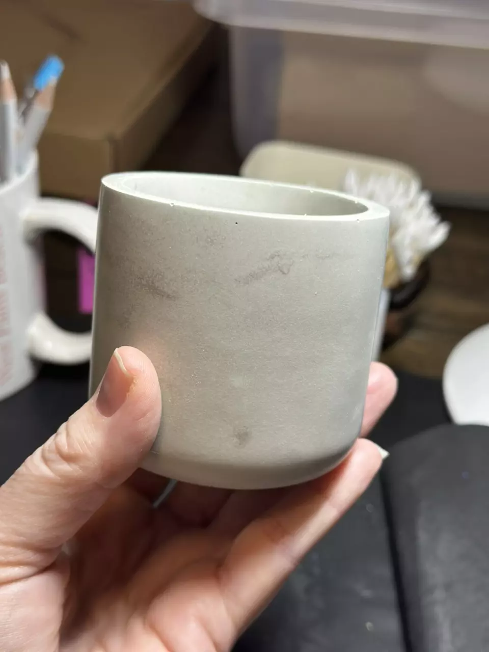 plant/Custom concrete 2.5 inch pot. With or without drainage.-0