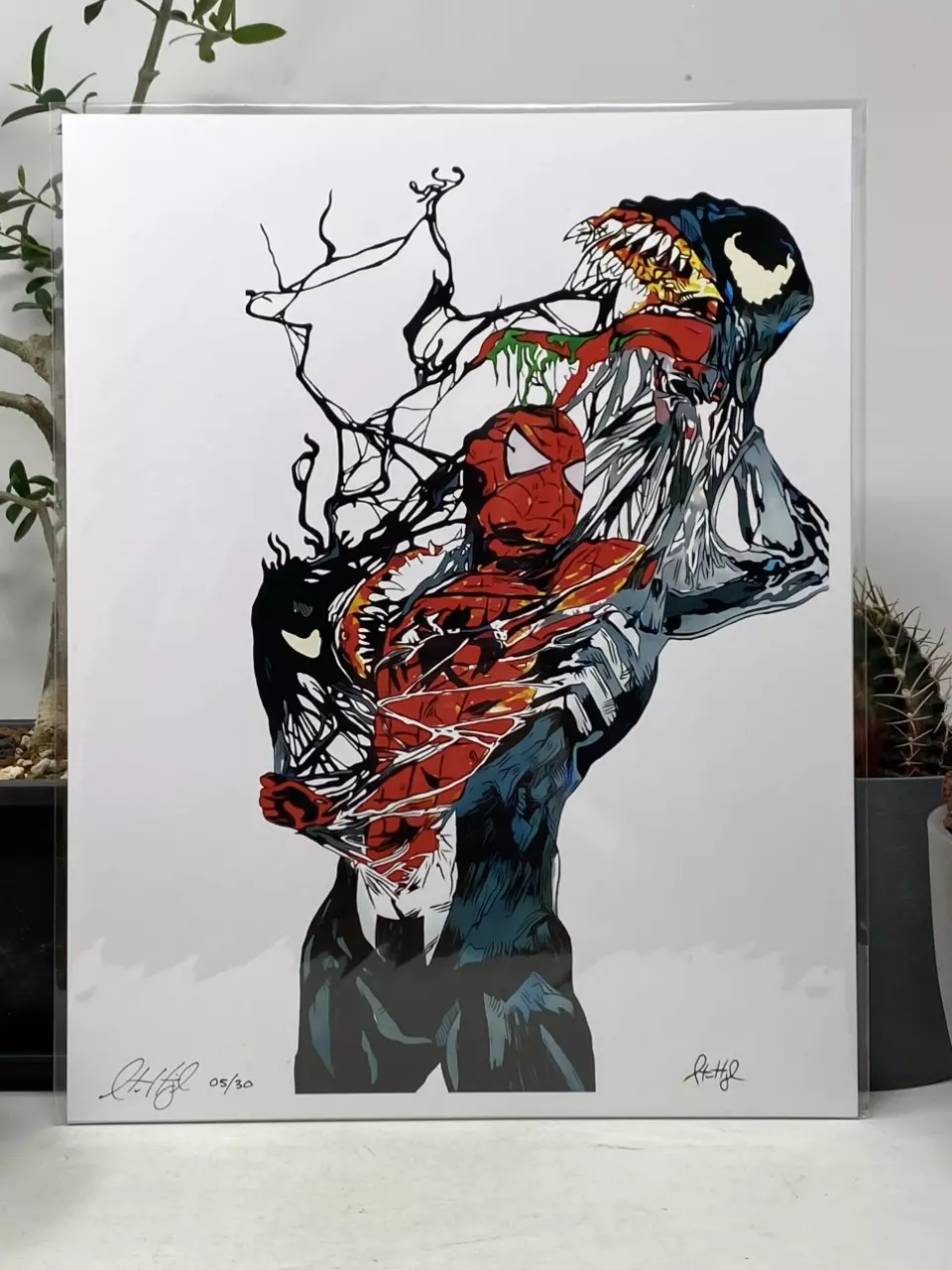 plant/Limited Edition Art Print. “Break Out” Spider-Man and Venom.-0
