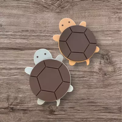 plant/Turtle coasters (set of 4)-choose your colors-1-thumbnail