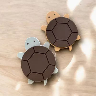 plant/Turtle coasters (set of 4)-choose your colors-2-thumbnail