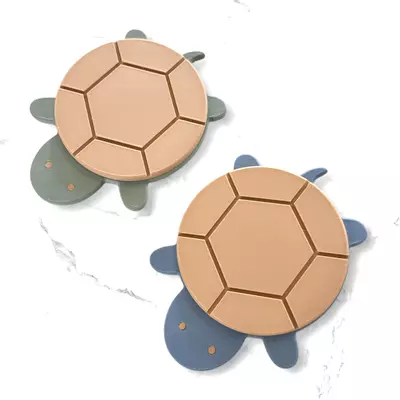 plant/Turtle coasters (set of 4)-choose your colors-4-thumbnail