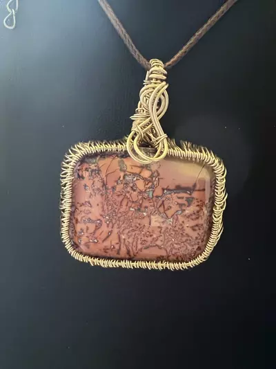 plant/Wire wrapped brass necklace-0-thumbnail