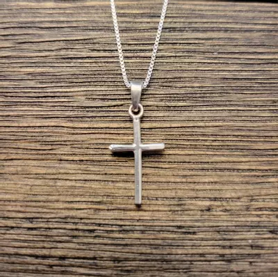 plant/Small Sterling Silver Cross necklace C1-0-thumbnail