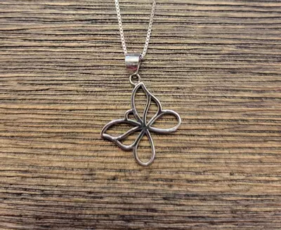 plant/Sterling Silver Butterfly necklace B5-0-thumbnail