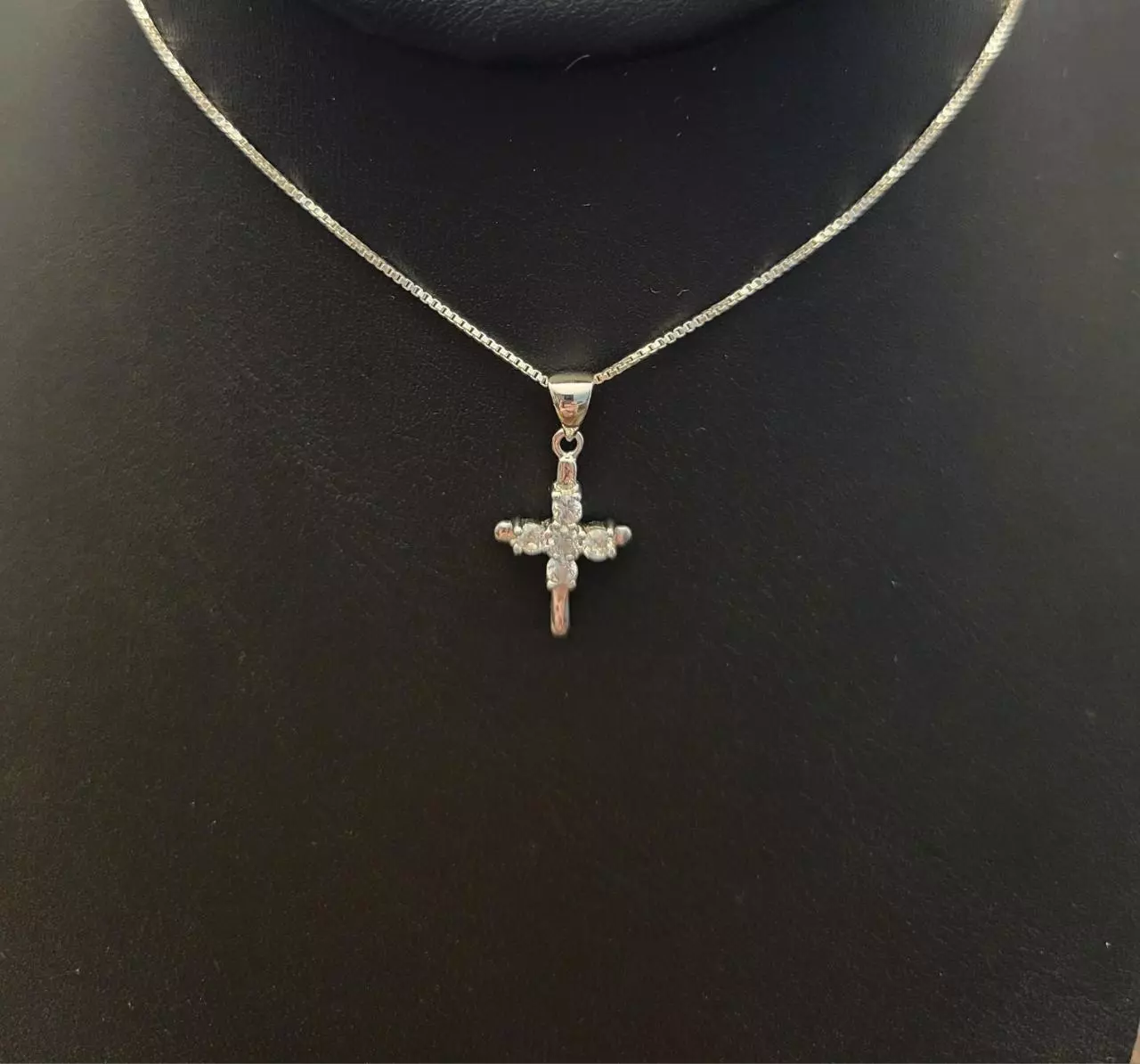 plant/CZ Cross necklace C4-2