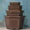 plant/Plastic Bonsai Pots – Hexagon Series – Set of 9 Assorted Pots-0