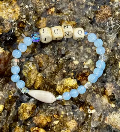 plant/Gold Coast Collection: ‘JUNO’ Beach Opalite Stretch Bracelet | 6mm-2-thumbnail