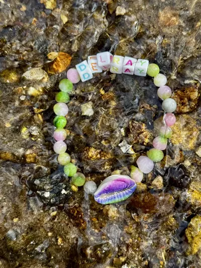 plant/Gold Coast Collection: ‘DELRAY’ Green, White + Pink Quartz Stretch Bracelet |6mm-2-thumbnail