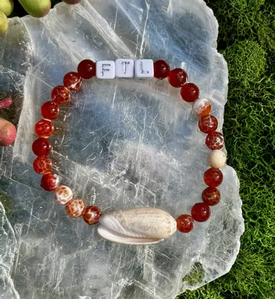 plant/Gold Coast Collection: ‘FTL’ Red Agate Stretch Bracelet | 6mm-0-thumbnail