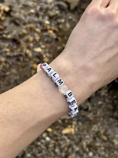 plant/Gold Coast Collection: ‘PALM BEACH’ Rose + Crackled Quartz Stretch Bracelet 8mm-4-thumbnail